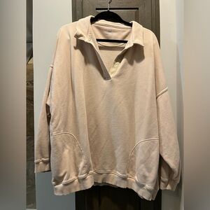 Aerie oversized collared sweatshirt pullover